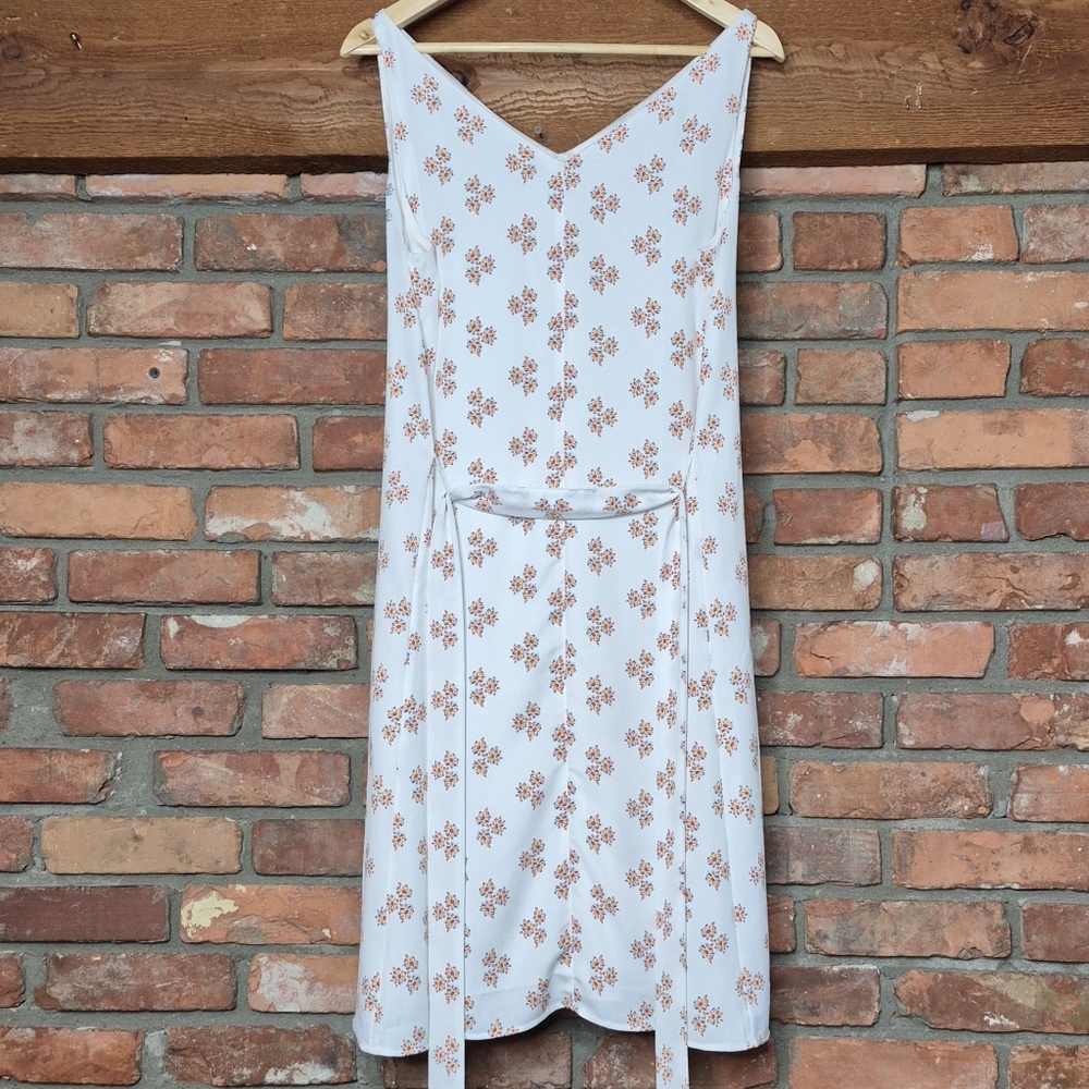 Ann Taylor Factory Petite Dress LP Floral Border Print Midi Resort Summer - Picture 5 of 6